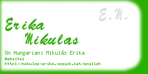 erika mikulas business card